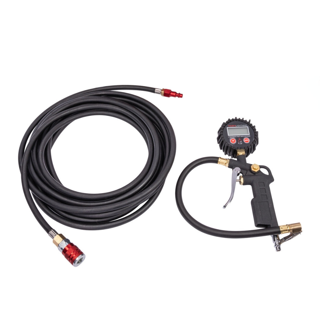 Thor's Lightning Air Systems- Digital Tire Pressure Gauge Single Tire Deflator Hose Kit